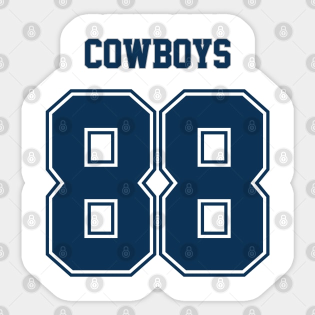 Cowboys Number 88 Cowboys Football Sticker TeePublic